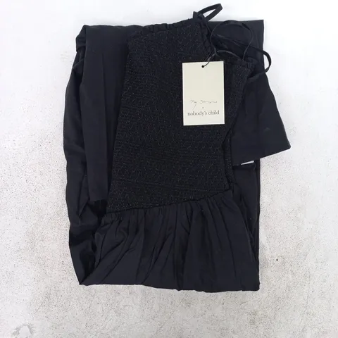 NOBODY'S CHILD DAISY MIDI DRESS IN BLACK SIZE UK 8