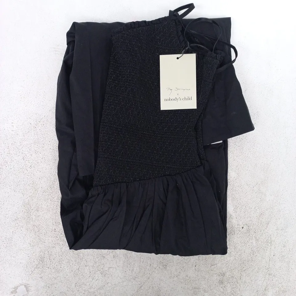 NOBODY'S CHILD DAISY MIDI DRESS IN BLACK SIZE UK 8