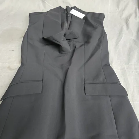 KAREN MILLEN WOMEN’S BLACK TAILORED COWL-NECK SLEEVELESS MIDI DRESS, UK SIZE 10