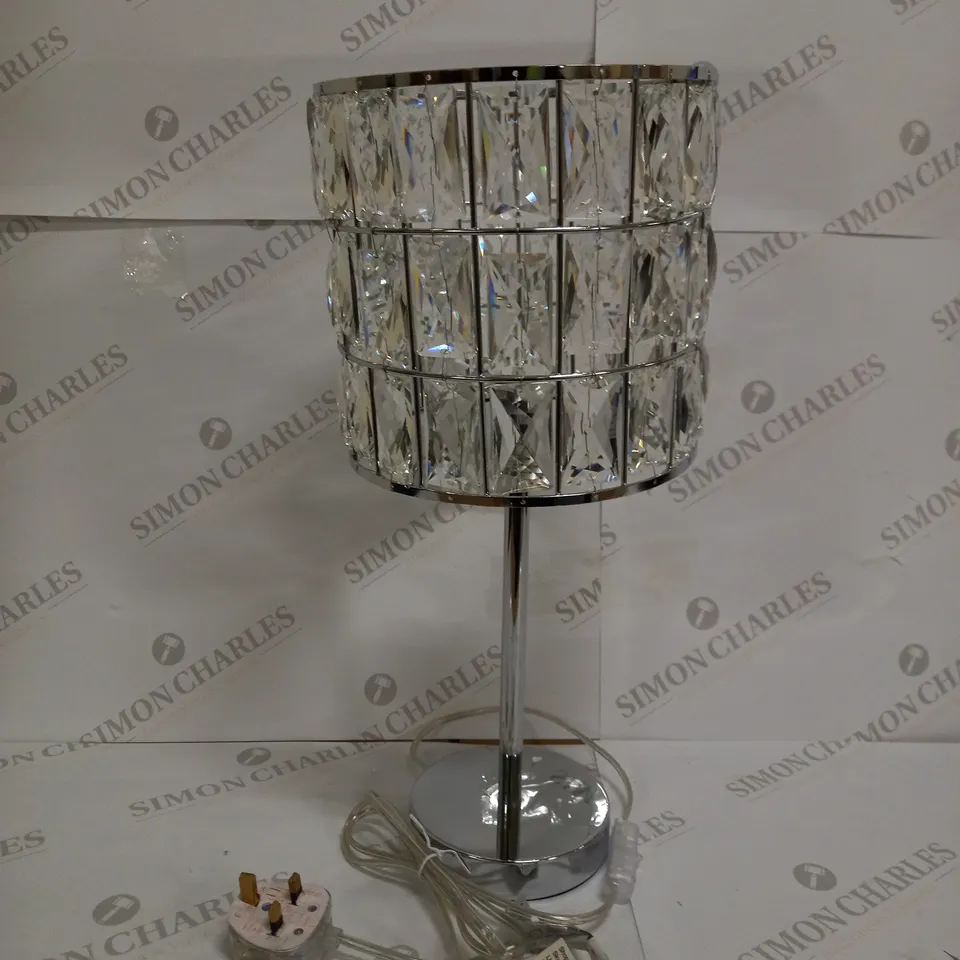 BOXED ROSAS GLASS DRUM TABLE LAMP RRP £55