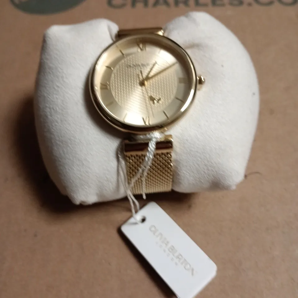 OLIVIA BURTON LONDON GOLD-TONE MESH BRACELET WATCH