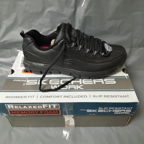 PAIR OF SKETCHERS WORK TRACK TRICKET RELAXED FIT TRAINERS - 7