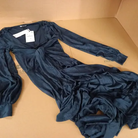 ZARA DARK BLUE SLEEVED DRESS - S