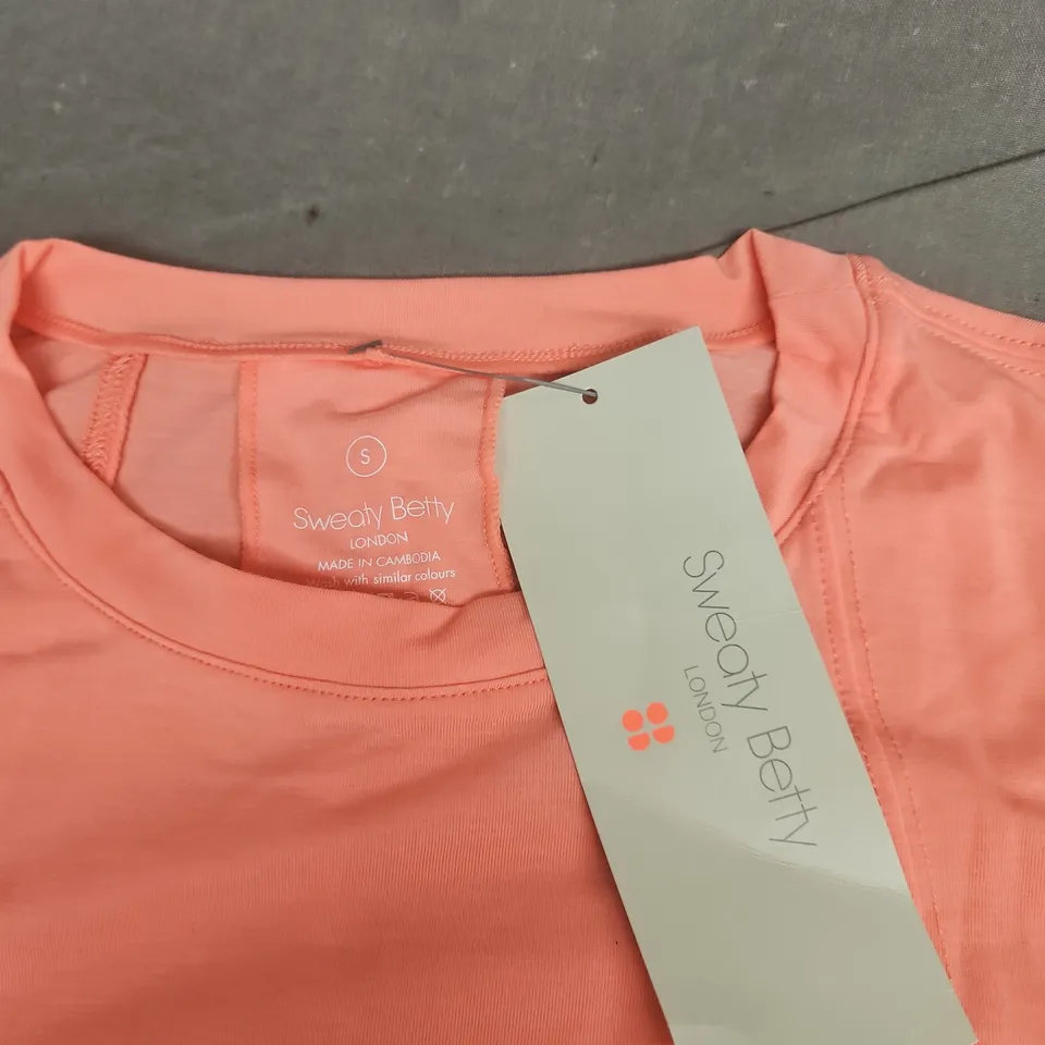 SWEATY BETTY LONDON WOMEN'S TOP – CORAL PINK, UK SIZE S