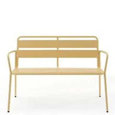 BOXED BUTTERMILK METAL BENCH