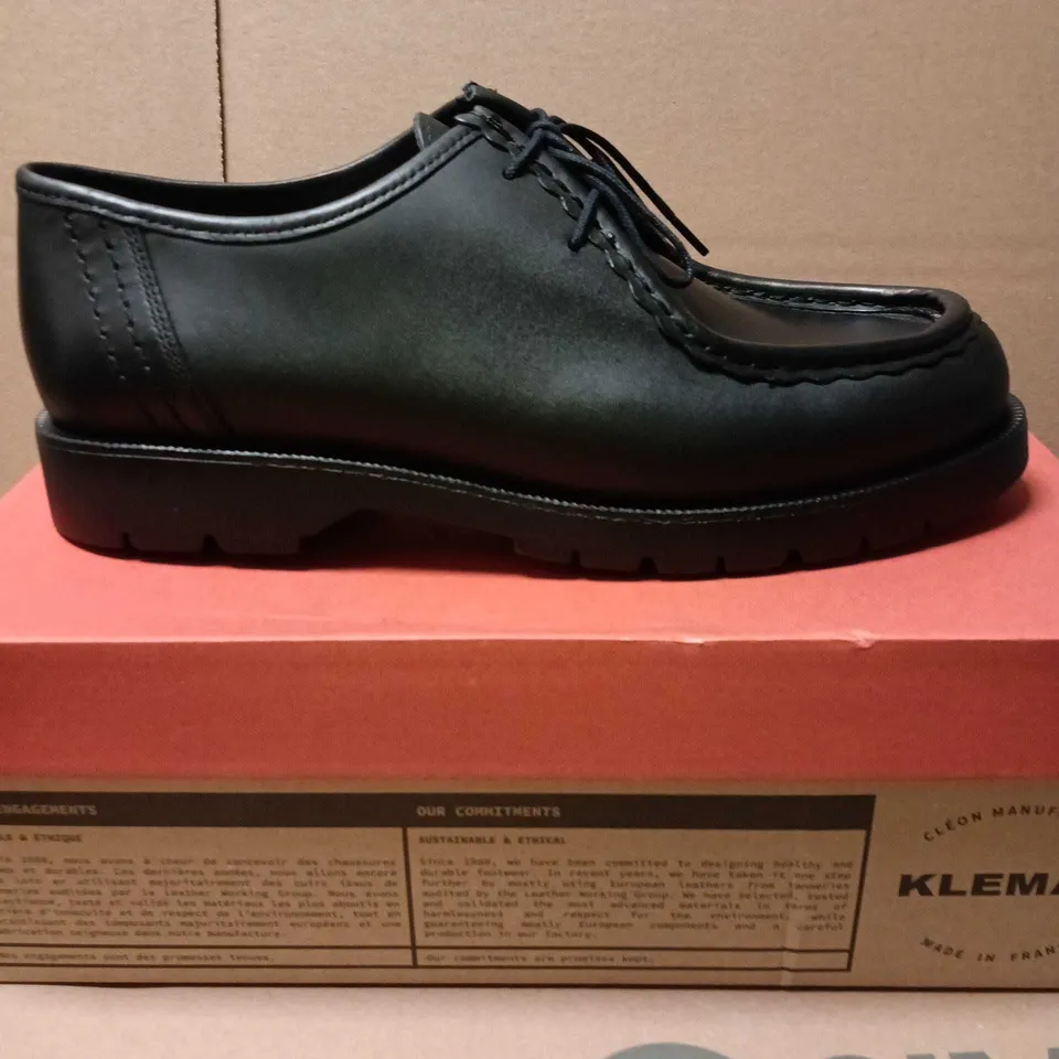 KLEMAN BLACK LEATHER DERBY SHOES – MADE IN FRANCE SIZE EU 44