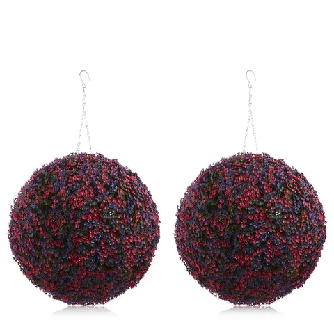 GARDEN REFLECTIONS SET OF 2 TOPIARY SPHERES WITH HANGING CHAIN
