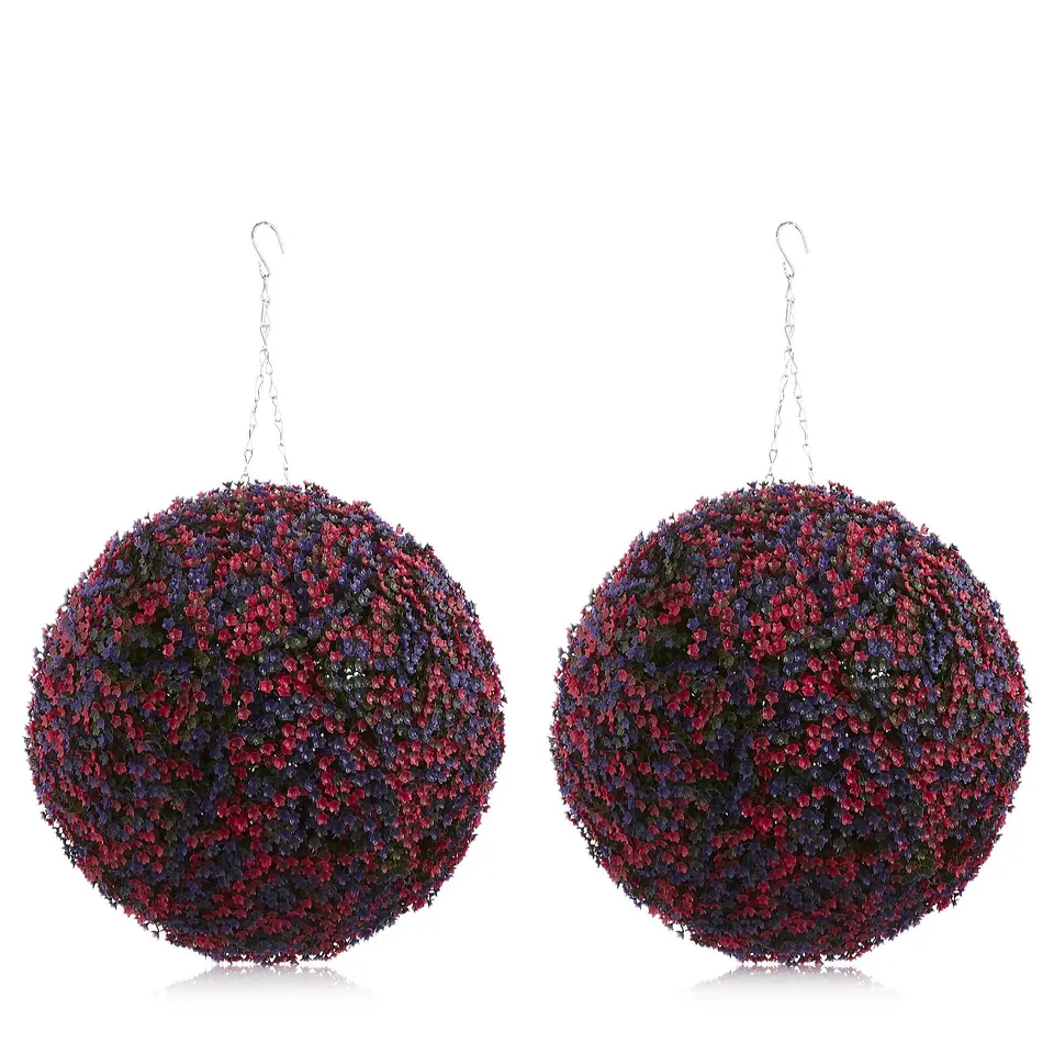 GARDEN REFLECTIONS SET OF 2 TOPIARY SPHERES WITH HANGING CHAIN