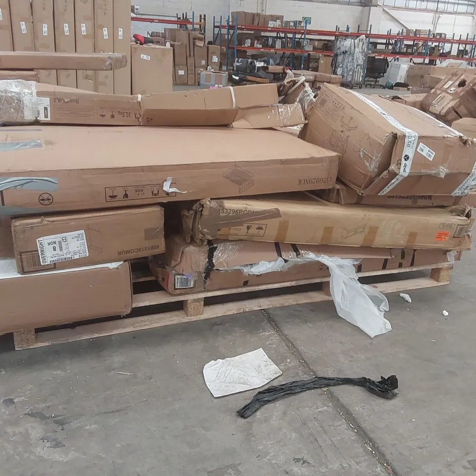 PALLET CONTAINING A LARGE QUANTITY OF ASSORTED DESIGNER FURNITURE PARTS