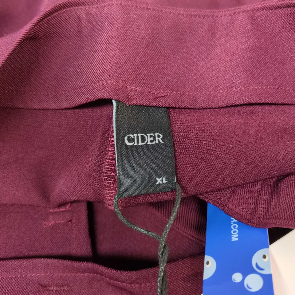 CIDER WOMEN’S WIDE-LEG TROUSERS – BURGUNDY, UK XL
