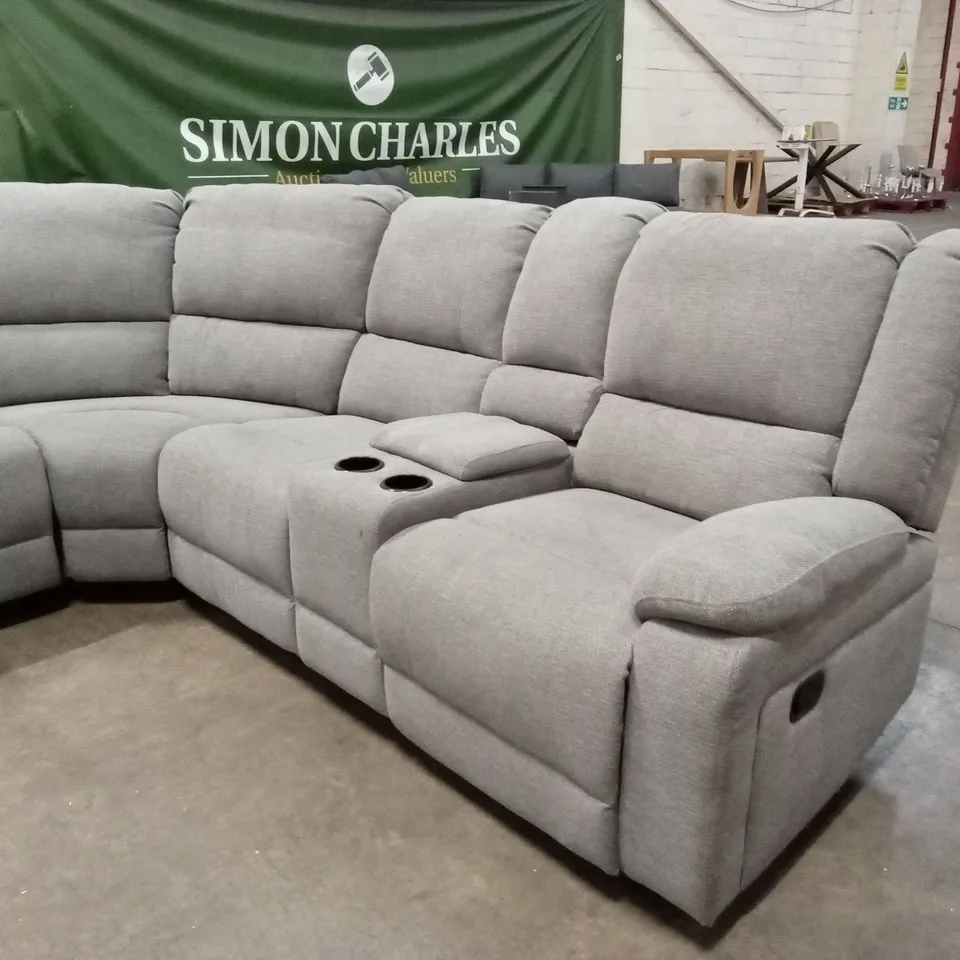 PRAGA CORNER FABRIC MANUAL RECLINER SOFA - GREY