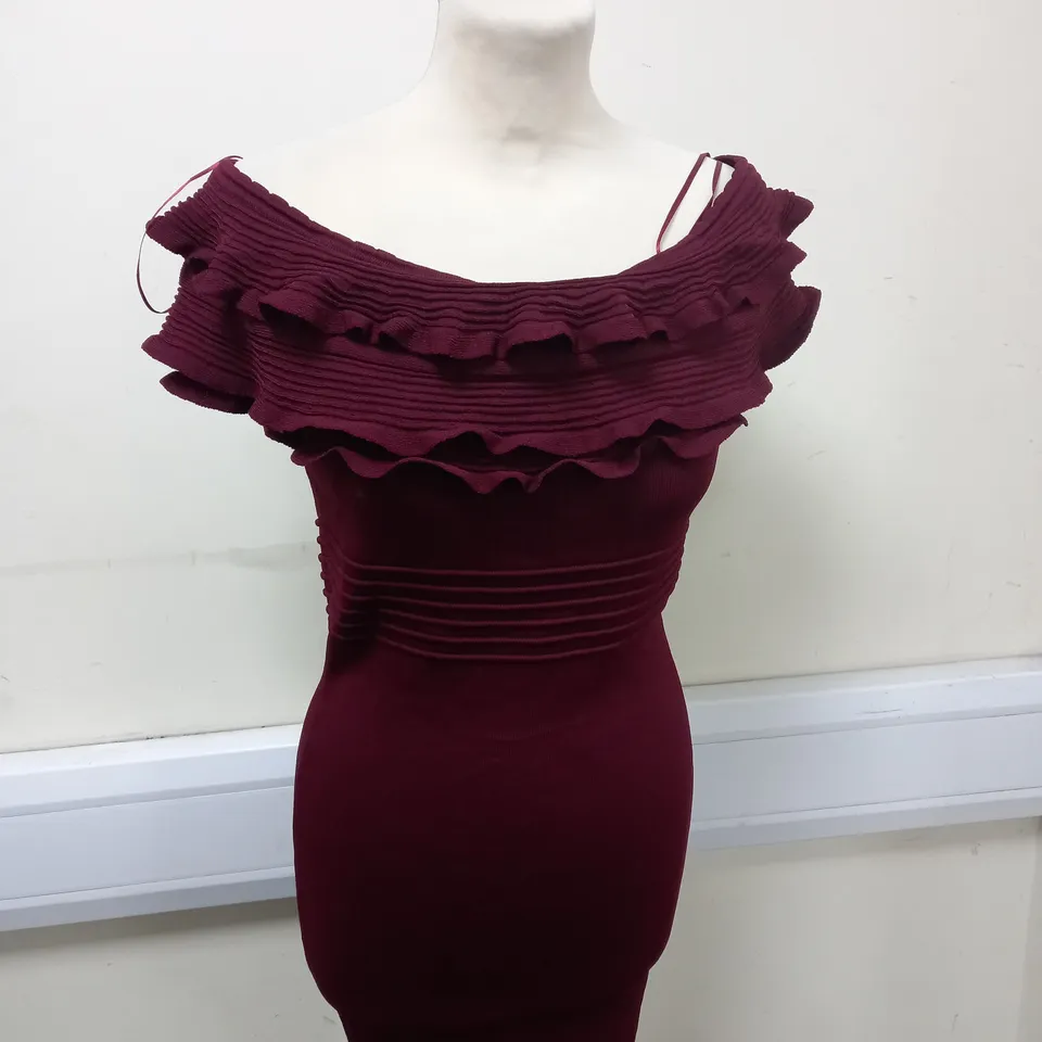 LIPSY LONDON BERRY RUFFLE DRESS SIZE 10