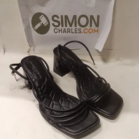 WOMEN'S BLACK QUILTED SANDALS – OPEN TOE, BLOCK HEEL SIZE UK7 EU40