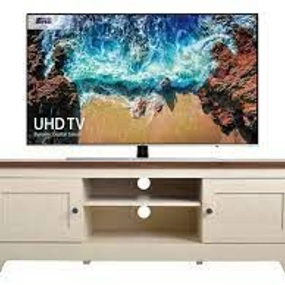 BOXED DEVON IVORY/WALNUT TV CABINET (1 BOX) RRP £289