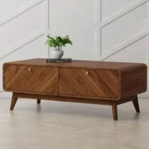 BOXED KUDL 2 DOOR COLUMBIAN WALNUT COFFEE TABLE
