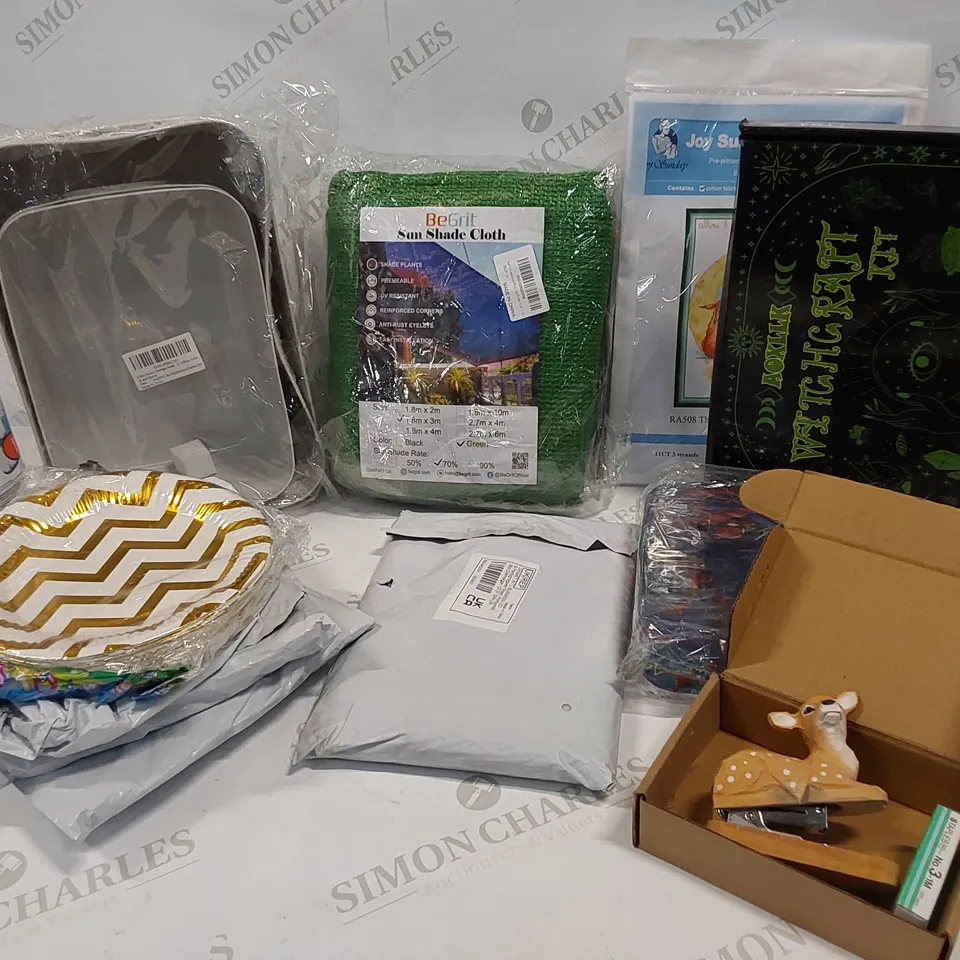 11 BRAND NEW ITEMS TO INCLUDE: 3 X PACK OF PAPER PLATES,DEAR STAPLER, WITCHCRAFT KIT