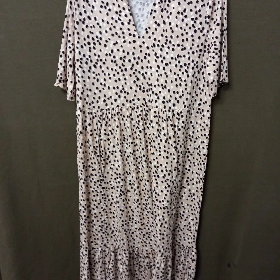 MAISON DE NIMES MAXI DRESS POKEDOT STONE - LARGE
