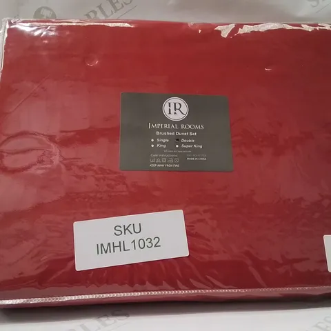 BRAND NEW IMPERIAL ROOMS DOUBLE DUVET SET -RED-