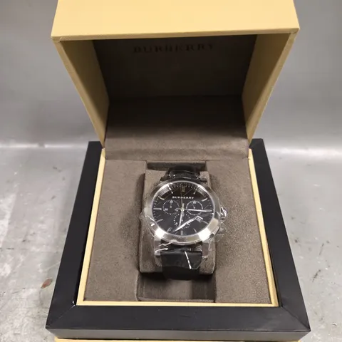 BOXED BURBERRY BLACK DIAL MENS WATCH 