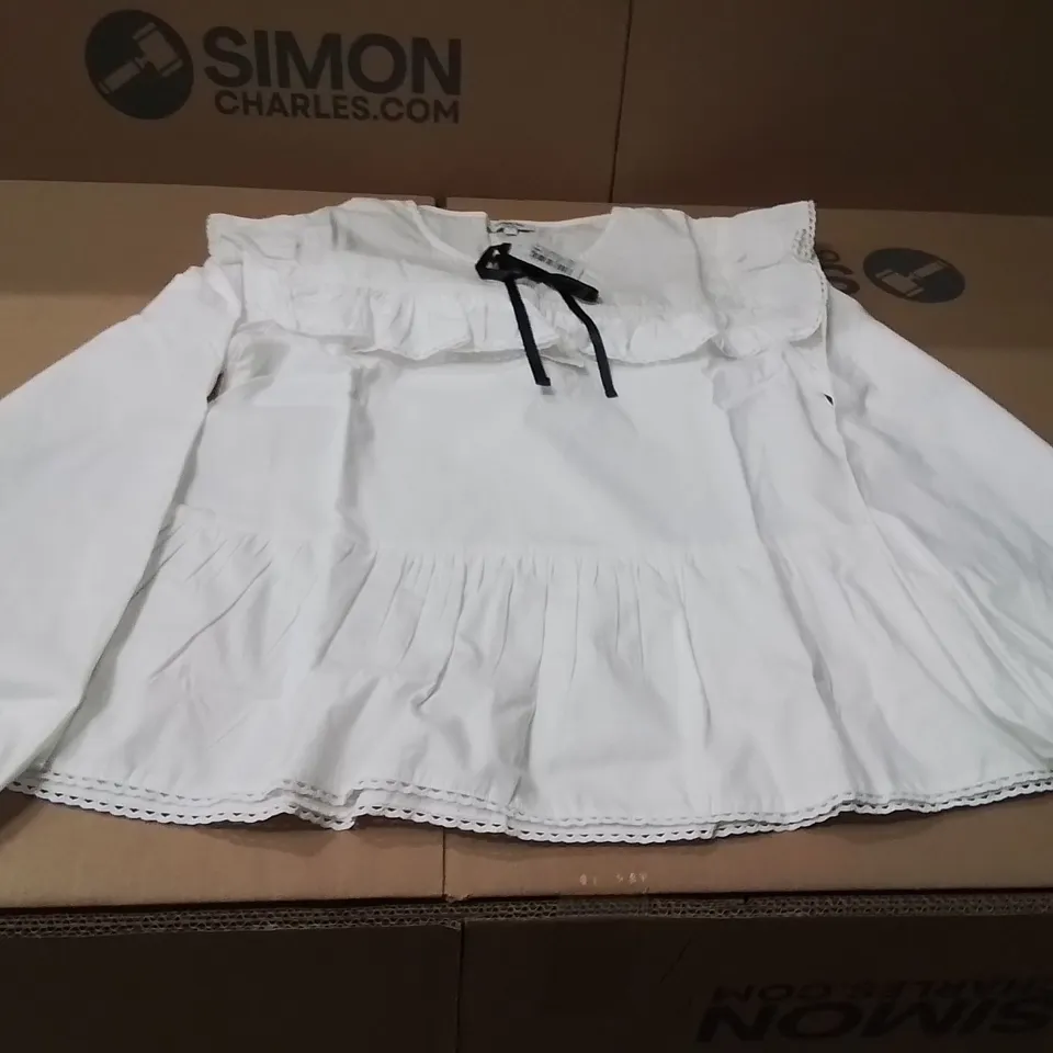 BOXED BRAND NEW APPROXIMATELY 2 SIMPLY BE CONTRAST BOW BLOUSE WHITE SIZE 10