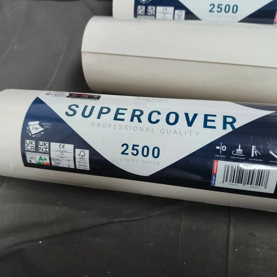 8X ROLLS OF ANAGLYPTA SUPERCOVER LINING PAPER 