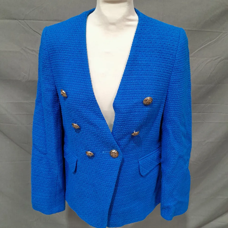 HELENE BERMAN LONDON BLIUE ONE BUTTON BLAZER - SIZE 10