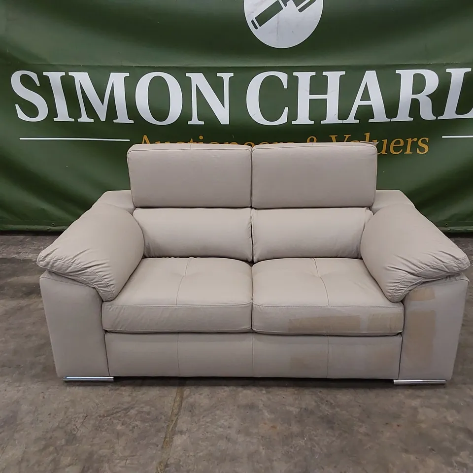 QUALITY DESIGNER BRADY 2 SEATER LEATHER SOFA