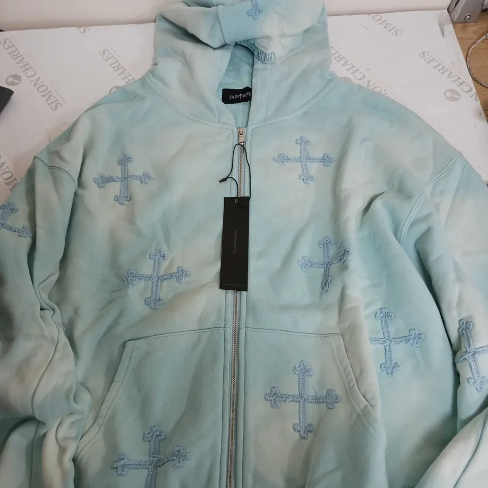 SAINT MIND BLUE CROSS ZIP UP JACKET - L