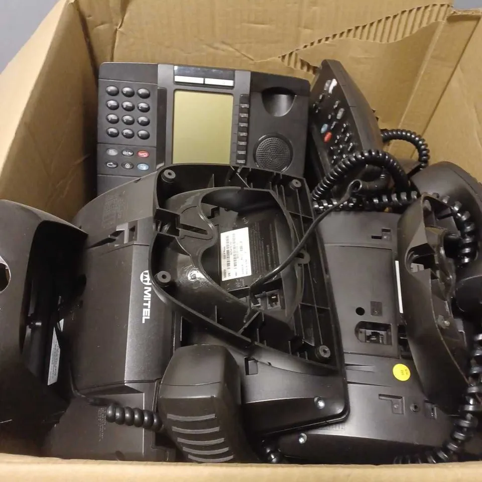 BOX OF APPROX 10 MITEL 5320 IP PHONES IN BLACK - COLLECTION ONLY