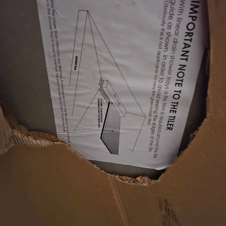 THREE BOXES OF AQUADRY LINEAR CONCEPT RAISED SHOWER TRAY KIT PARTS