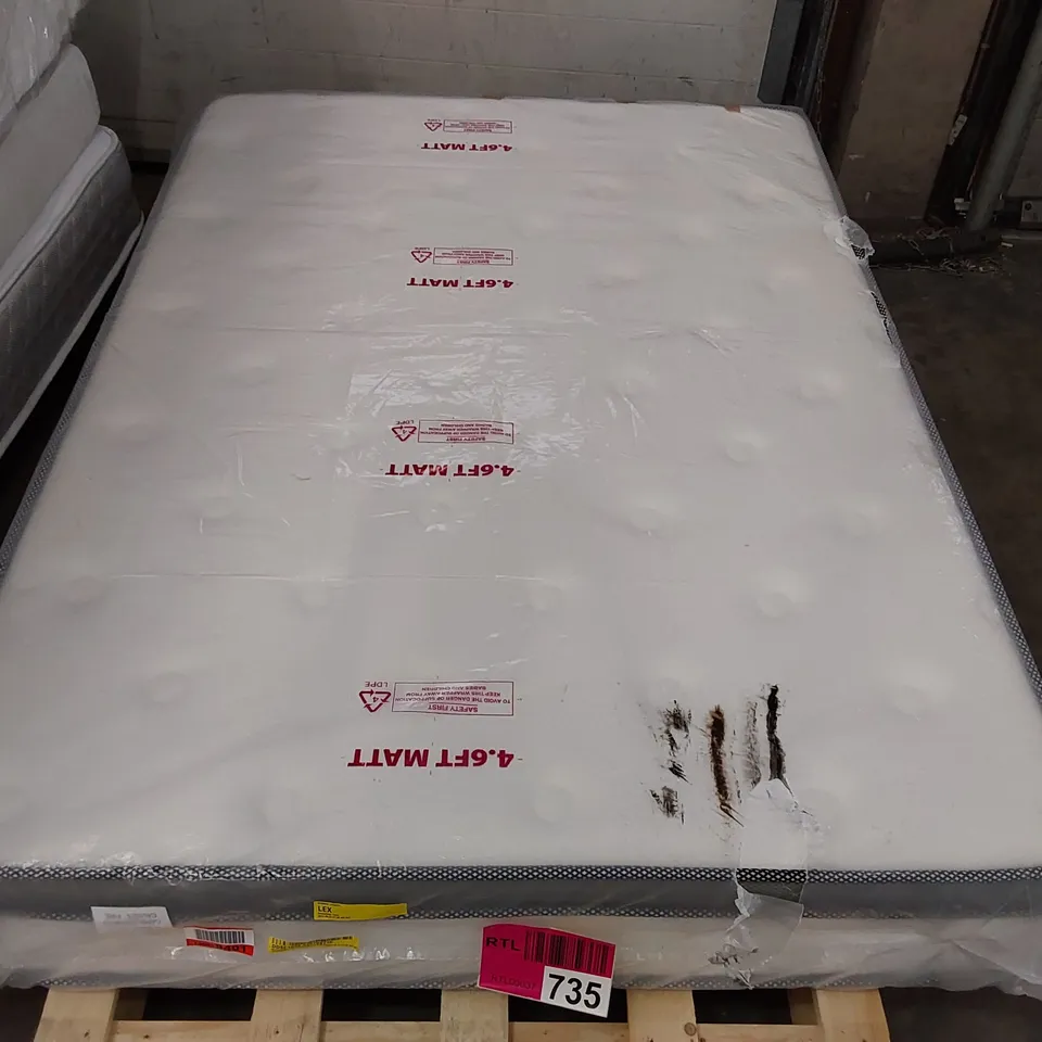 QUALITY BAGGED 4'6" MURCIA PILLOW TOP POCKET SPRUNG MATTRESS