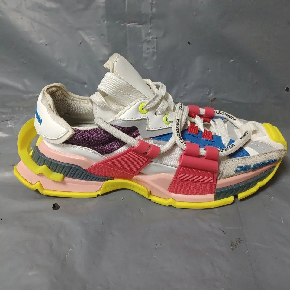 UNBOXED PAIR OF DOLE AND GABBANA SPACE SNEAKERS - UK SIZE UNSPECIFIED