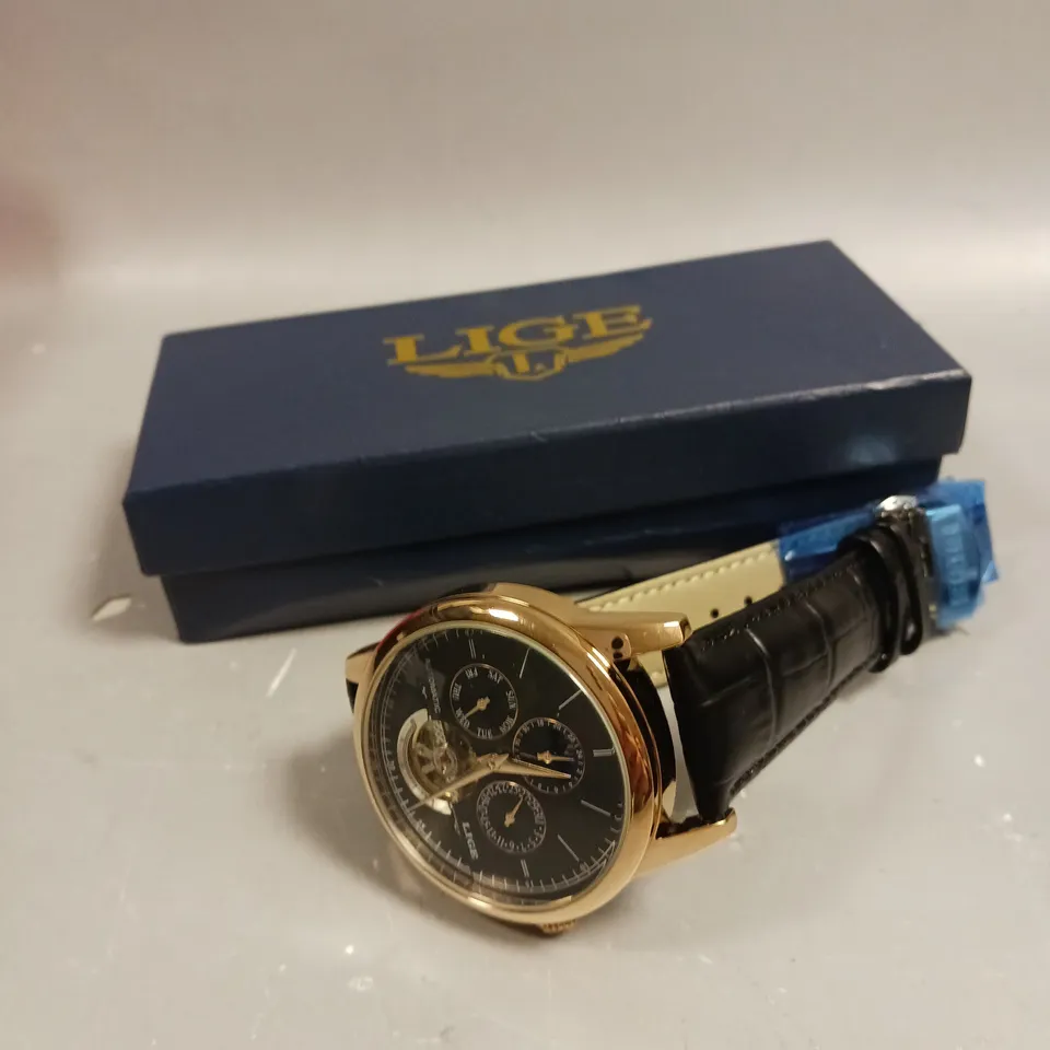 LIGE BLACK DIAL CHRONOGRAPH WATCH   