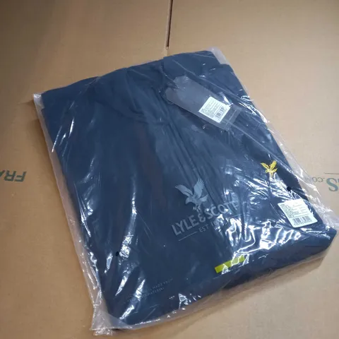 LYLE&SCOTT NAVY MEDIUM HOODED TRACK TOP