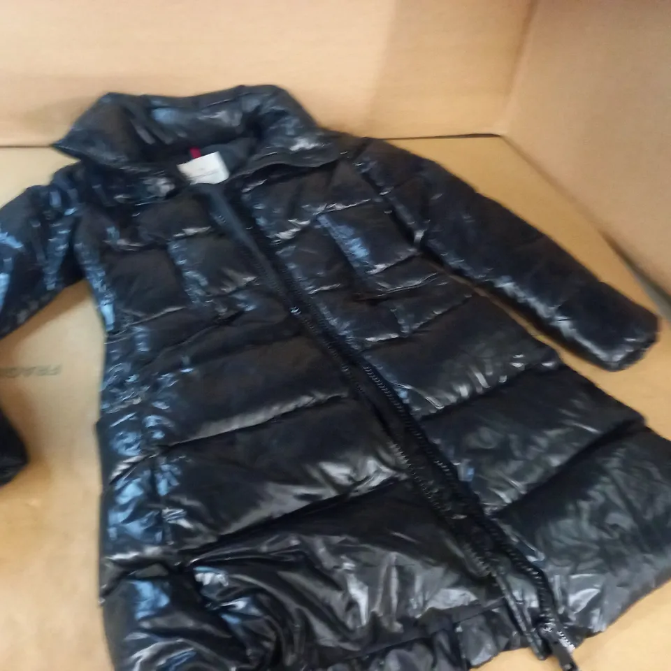 MONCLER GLOSS BLACK PADDED COAT - 2