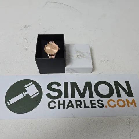 BOXED LIPSY LONDON ROSE GOLD WATCH WITH PINK FLORAL STRAP