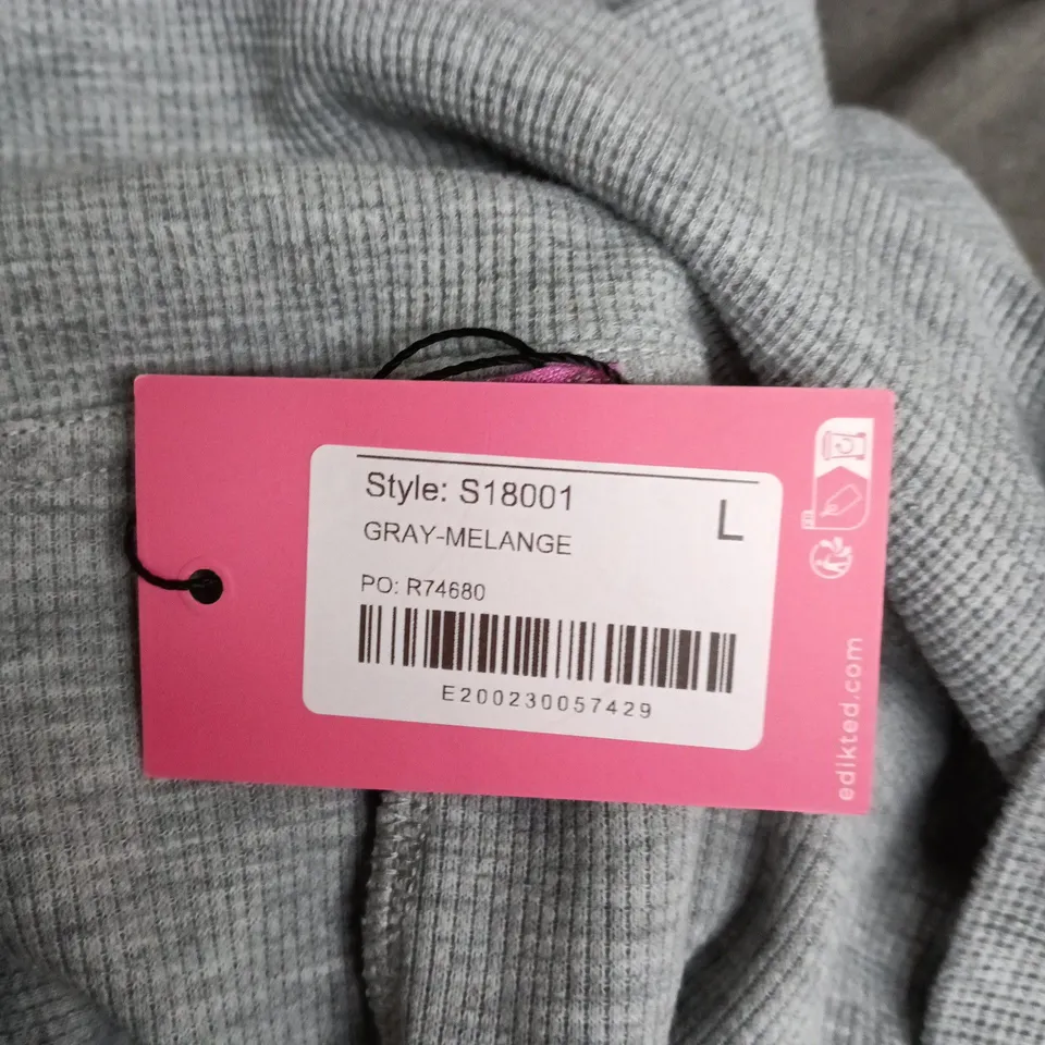 EDIKTED GREY MELANGE HOODIE – SIZE L, STYLE S18001