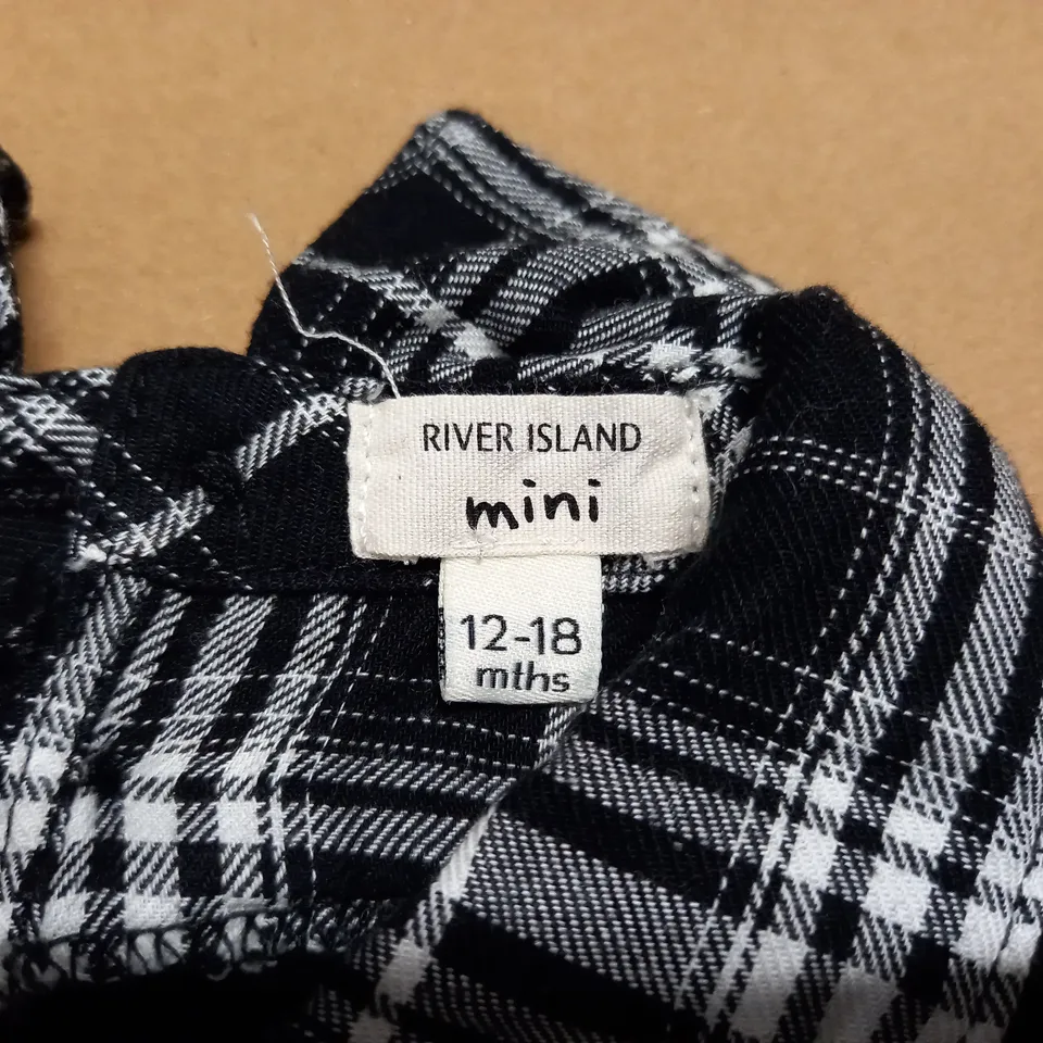 RIVER ISLAND MINI BLACK JUMPER/SHIRT - 12-18 MONTHS