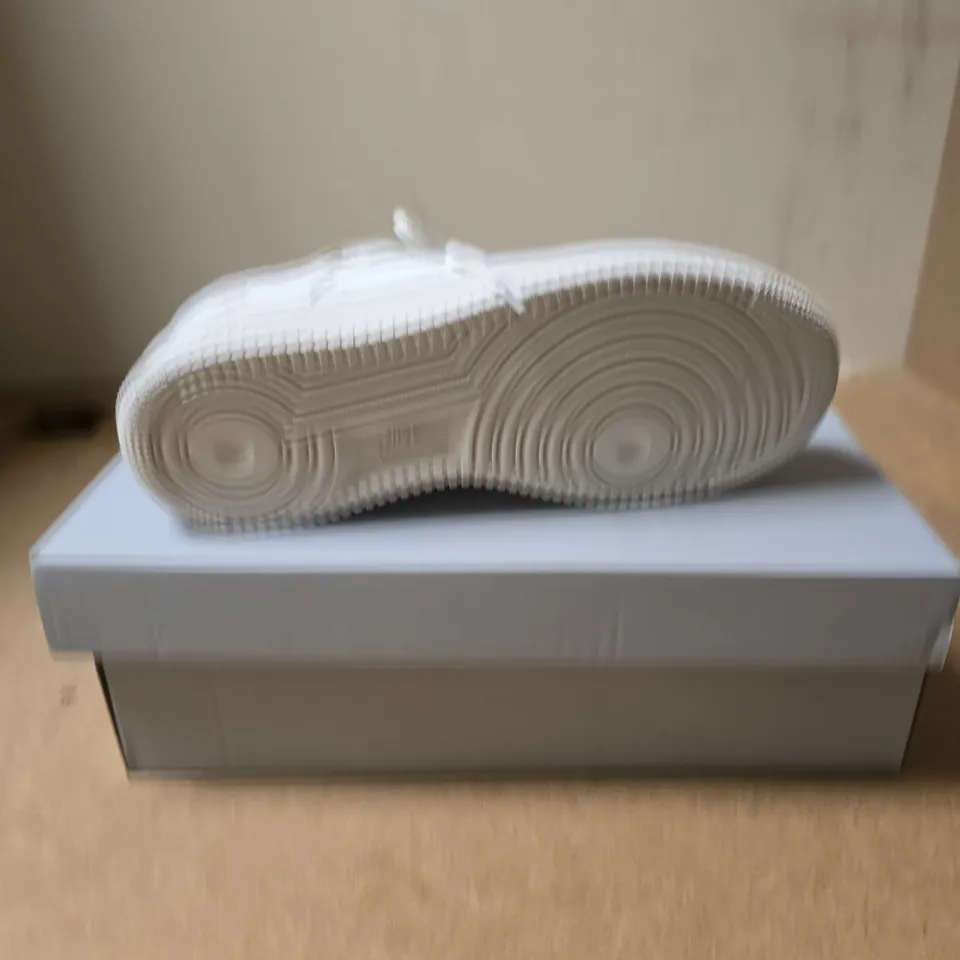 BOXED PAIR OF NIKE WMNS AIR FORCE 1 '07 WHITE SNEAKERS - UK 6