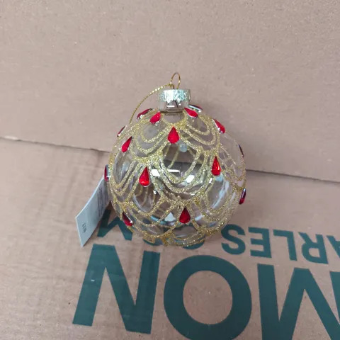 APPROXIMATELY 96 GISELA GRAHAM XMAS THEMED GLITTER DESIGN BAUBLES