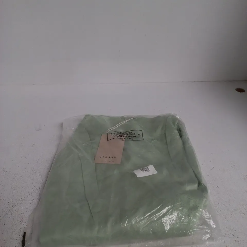 JIGSAW CAP SLEEVE SATIN DRESS PALE GREEN UK 14 RRP £229
