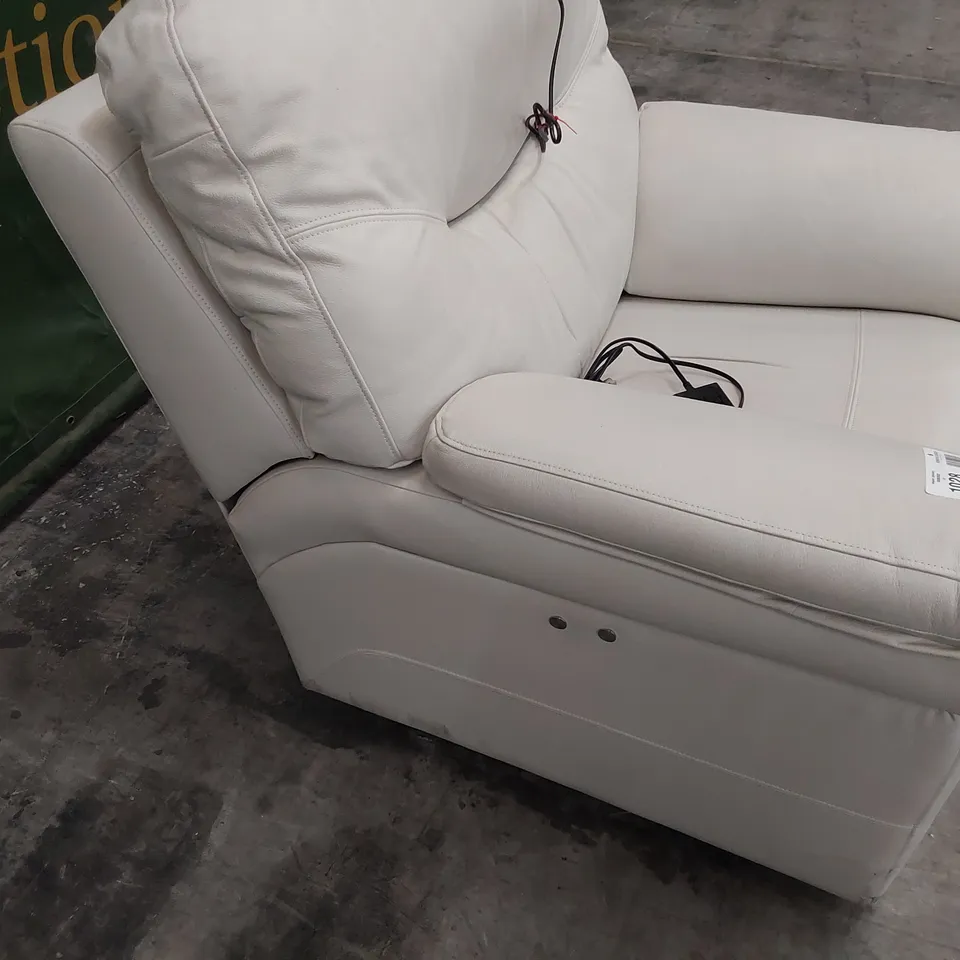 QUALITY BRITISH DESIGNER G PLAN WASHINGTON POWER RECLINING EASY CHAIR KENSINGTON CHALK LEATHER 