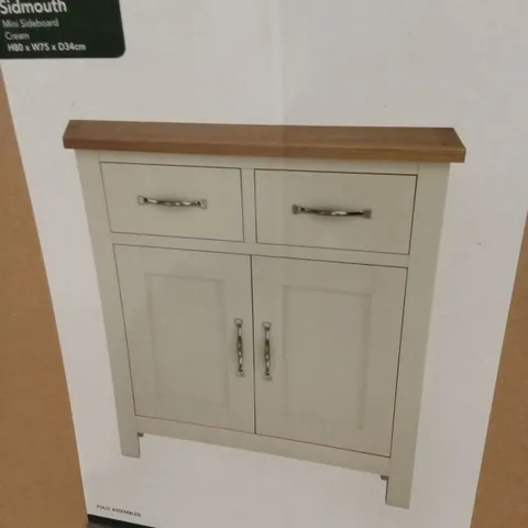 BOXED DUNELM SIDMOUTH MINI SIDEBOARD - CREAM