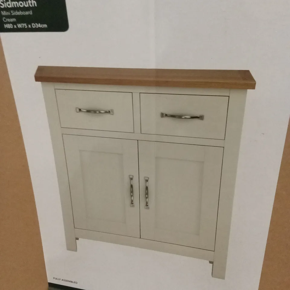 BOXED DUNELM SIDMOUTH MINI SIDEBOARD - CREAM