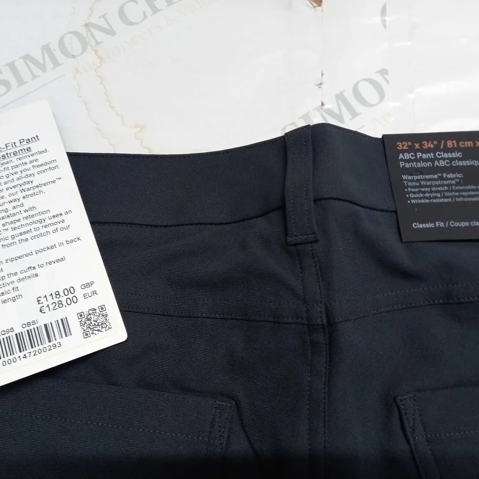 LULULEMON ABC CLASSIC PANTS IN BLACK - 32/34"