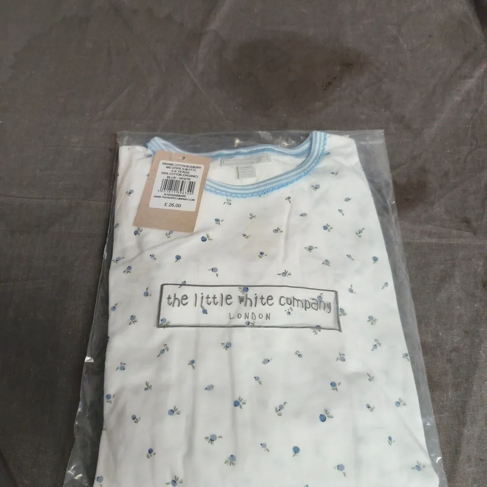 THE WHITE COMPANY ORGANIC COTTON BLUEBERRY PRINT SLIM FIT PJ SET, 5-6 YEARS