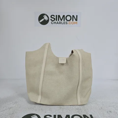 LA MAREY BEIGE WOVEN TOTE BAG