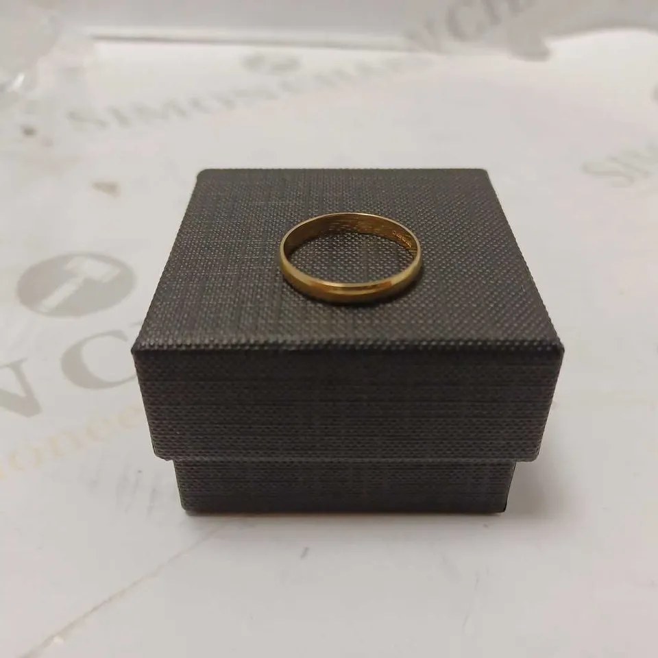 LOVE GOLD 9CT YELLOW GOLD BAND RING 3 - SIZE P RRP £149