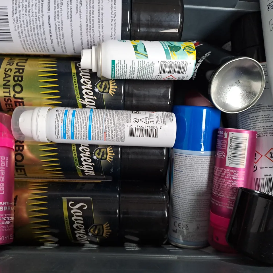 APPROXIMATELY 10 ASSORTED AEROSOL ITEMS IN INCLUDE DEEP FREEZE, ANTI-HUMIDITY SPRAY, HAIRSPRAY, ETC- COLLECTION ONLY