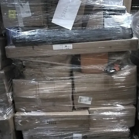 PALLET OF HOUSEHOLD ITEMS TO INCLUDE CAULKING GUN, SOFA, CLOTHES HANGAR AND OTHER ASSORTED ITEMS...